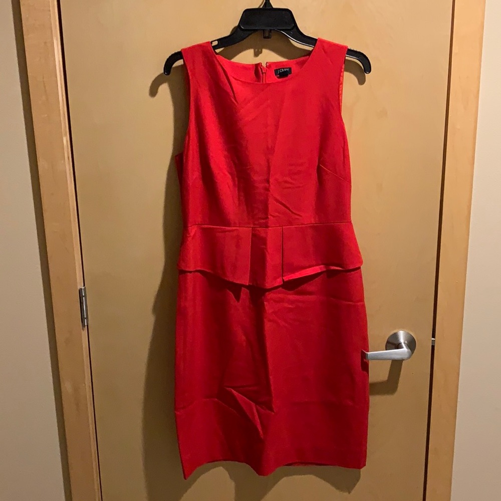 J Crew midi peplum dress
